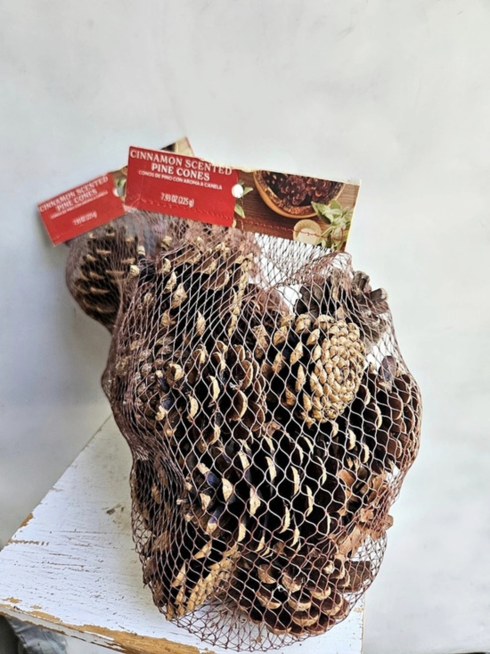 Two Holiday Time Cinnamon Scented Pine Cones Brown